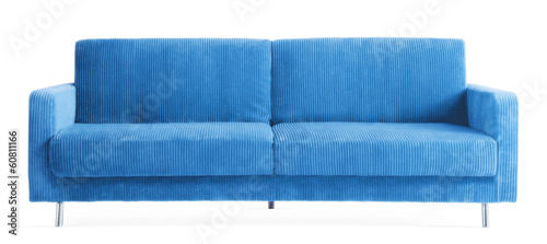 isolated blue modern couch