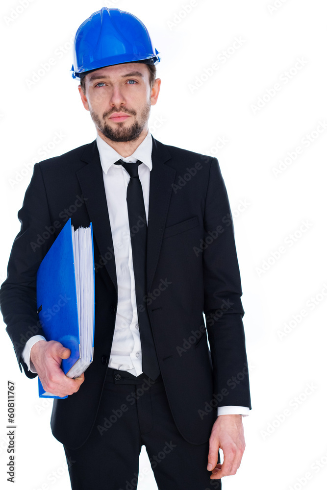 Contemplative young architect or engineer Contemplative young architect or engineer