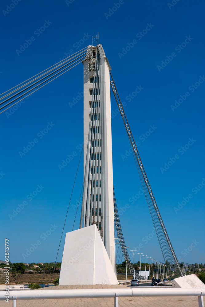 Elche Alicante Bimilenario suspension bridge over Vinalopo