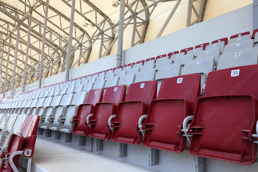 Fototapeta premium Empty seats in a stadium