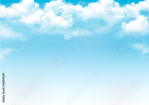 Blue sky with clouds. Vector background photo