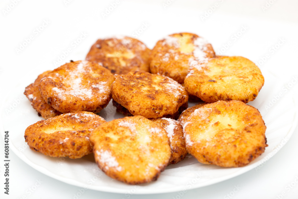 cheesecakes on a white background