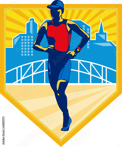 Triathlete Marathon Runner Retro