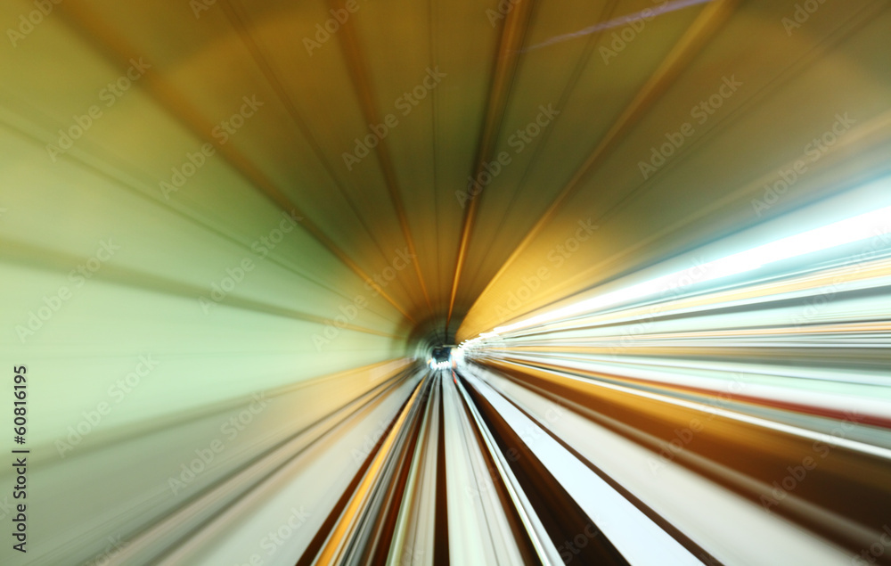 custom made wallpaper toronto digitalTrain moving fast in tunnel