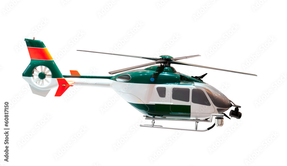 model of a helicopter on white background
