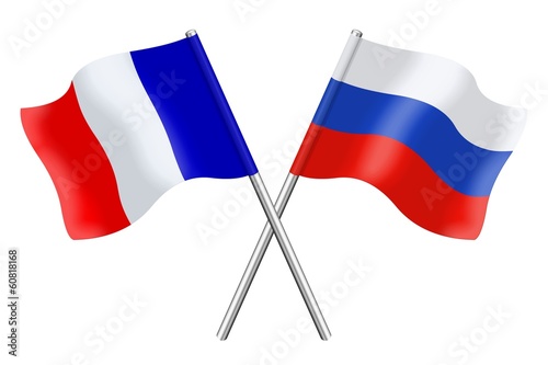 Drapeaux : duo France Russie