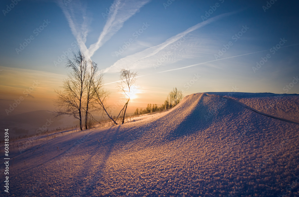 Sunrise in winter Sunrise in winter