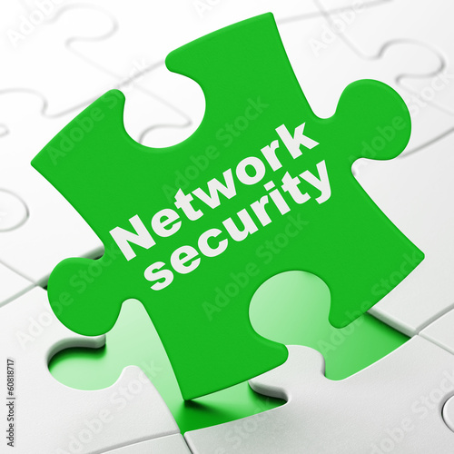 Safety concept: Network Security on puzzle background