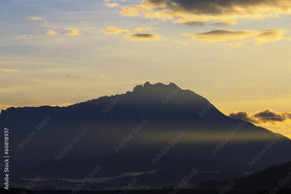 Mount Kinabalu at sunrise in Sabah, Borneo, Malaysia