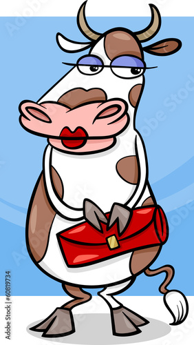 elegant cow cartoon illustration