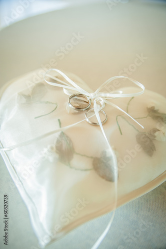Heart Shaped Pad with Wedding Rings