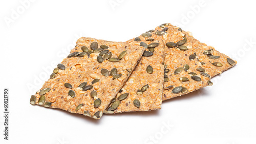 Crackers with cheese and seeds