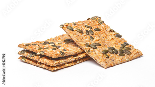 Crackers with cheese and seeds