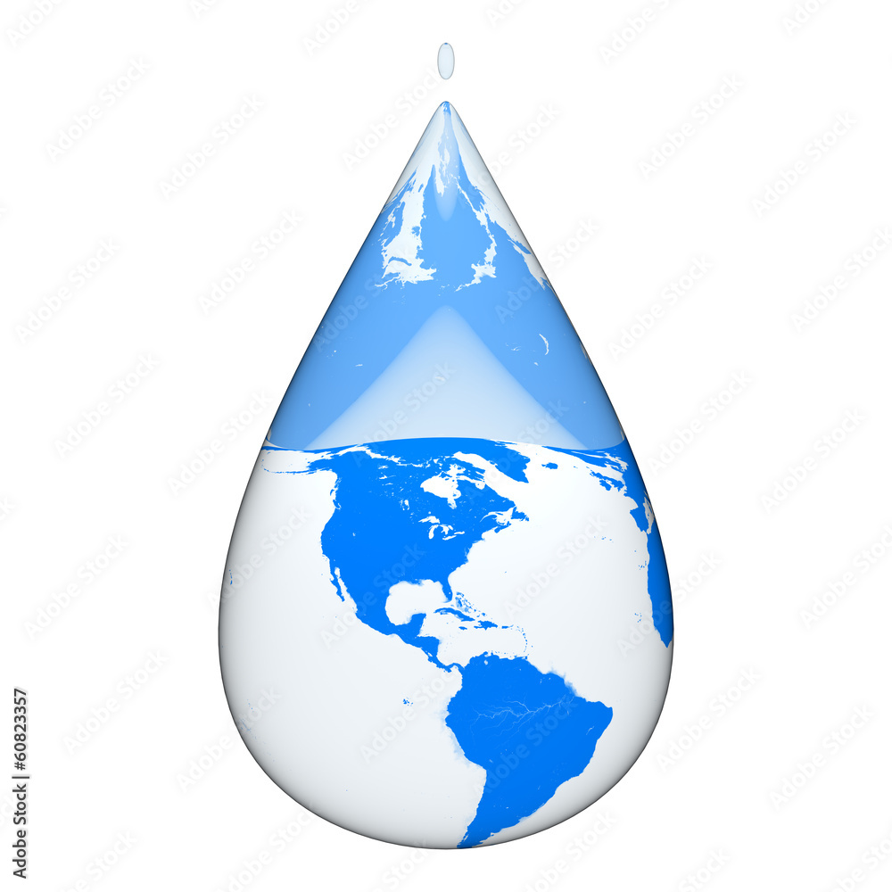 Obraz premium Earth inside water drop