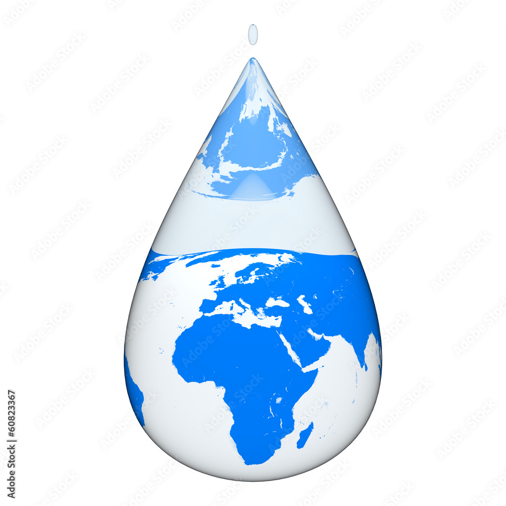 Obraz premium Earth inside water drop