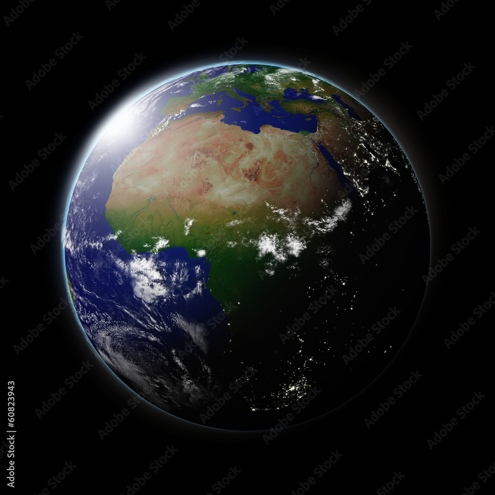 Fototapeta premium Africa on planet Earth