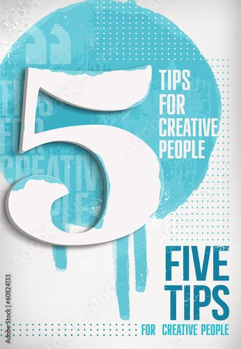 Numeral themed abstract poster. Five