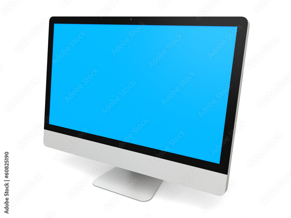 Desktop computer with blue screen Desktop computer with blue screen