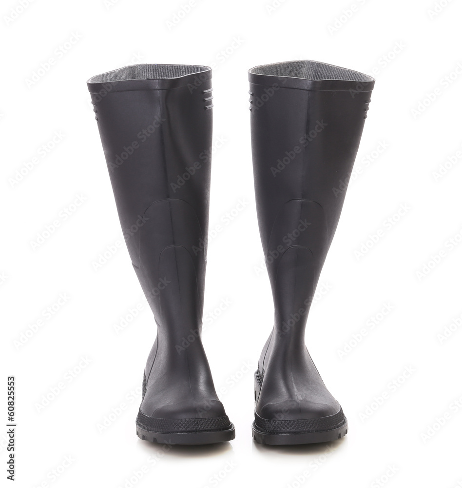 High rubber boots black color. High rubber boots black color.