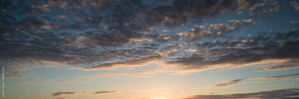 Beautiful panorama sunrise blue sky