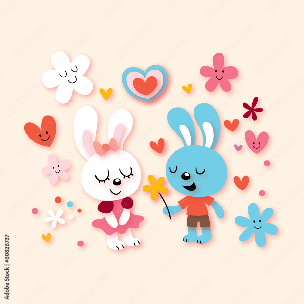 Fototapeta premium bunnies in love