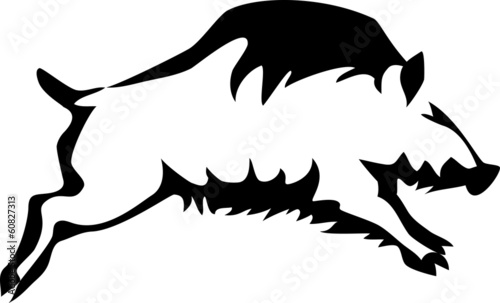 stylized wild boar