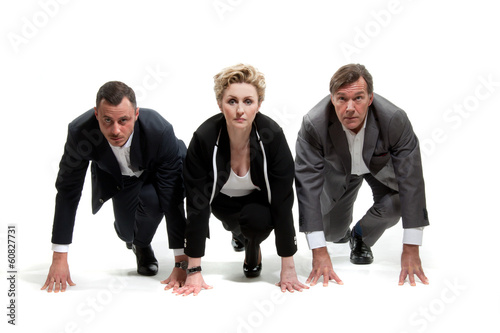 Geschäftsleute beim Wettkampf