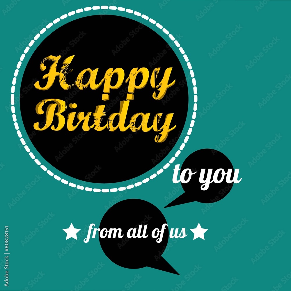 Vintage Happy Birthday Card vector illustration Stock Vector | Adobe Stock