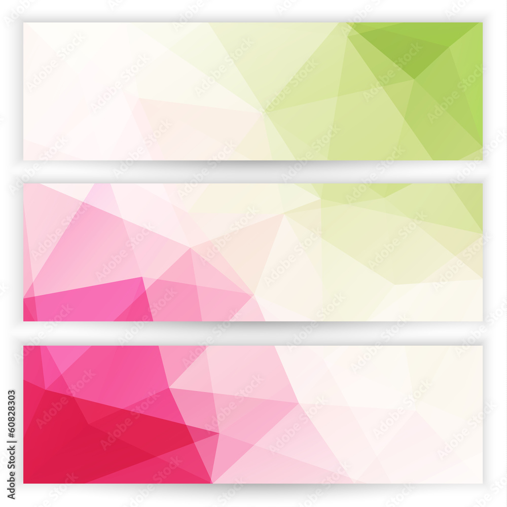Abstract geometric trianglular banners set Abstract geometric trianglular banners set