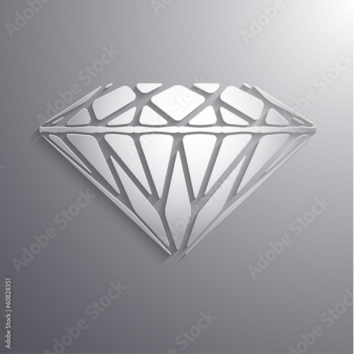 Abstract diamond shaped paper 3d icon - eps10 vector
