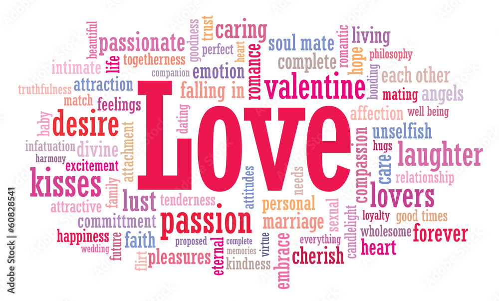 Obraz premium Love word cloud illustration