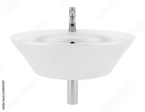 Slika na platnu ceramic bathroom sink isolated on white background