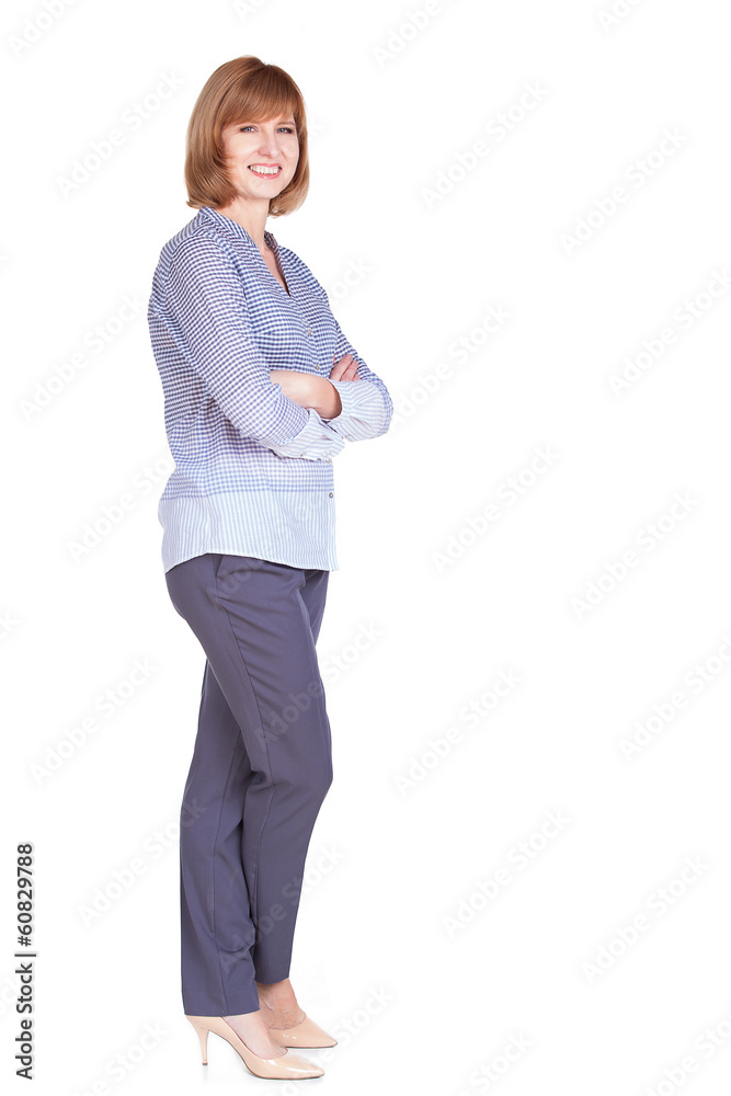 Full length portrait of beautiful mature woman standing Full length portrait of beautiful mature woman standing