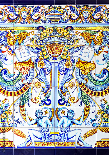 Art Nouveau decorative tile, background, fantasy