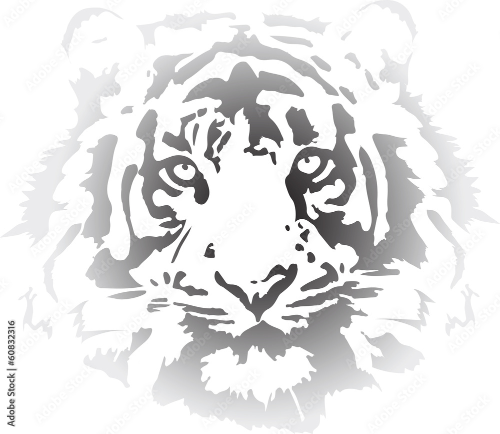 Fototapeta premium tiger head in gradient interpretation