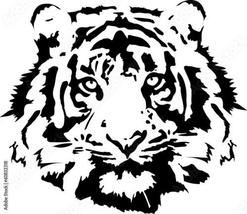 Fototapeta Naklejka Na Ścianę i Meble -  tiger head in black interpretation