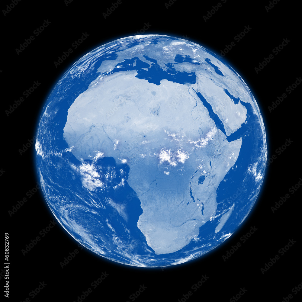 Africa on blue Earth Africa on blue Earth