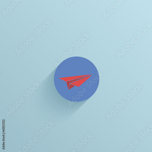 Vector flat circle icon on blue background. Eps10