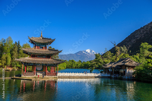 Lijiang old town scene-Black Dragon Pool Park