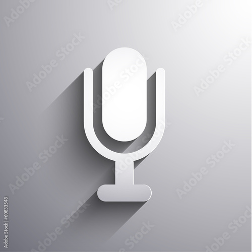 Abstract microphone paper style icon photo