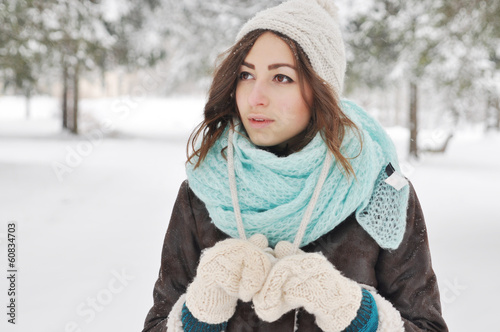 beautiful girl in winter