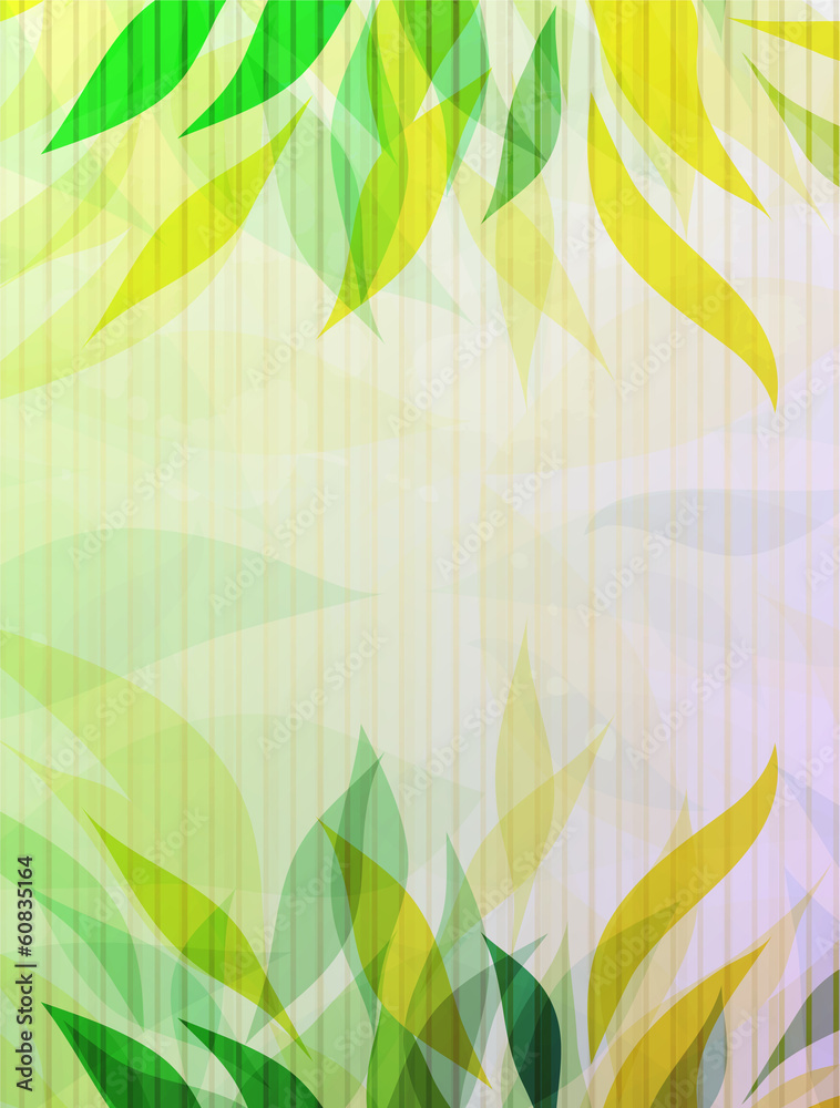 Floral retro green background vector