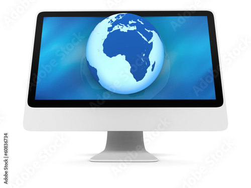 Blue Earth on computer screen