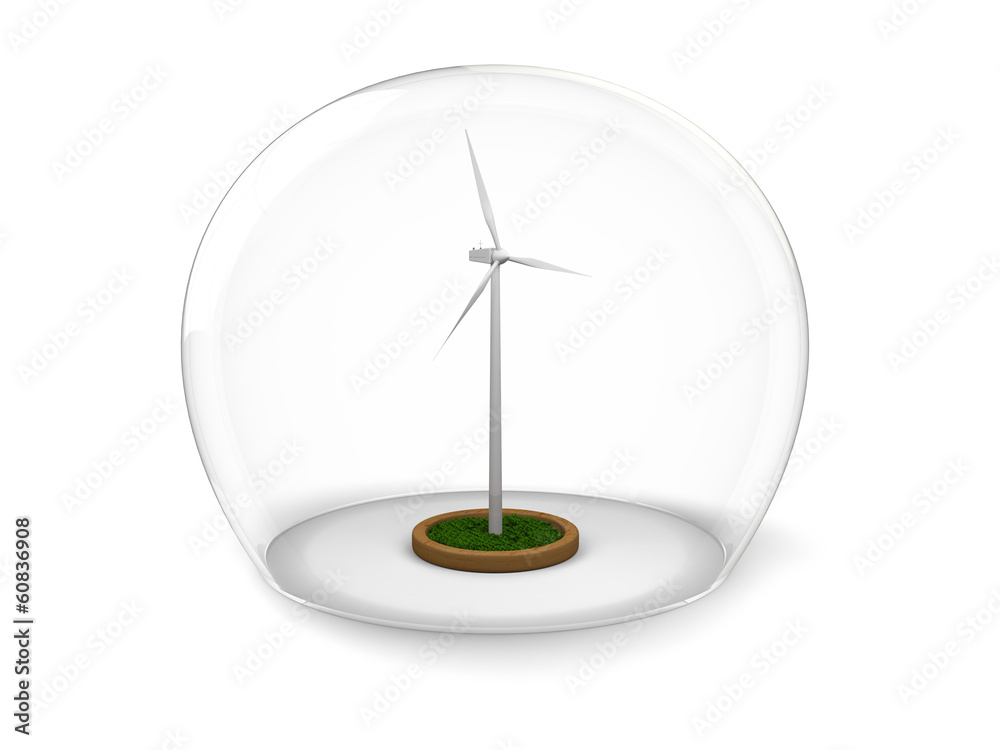Windmill in glass bowl