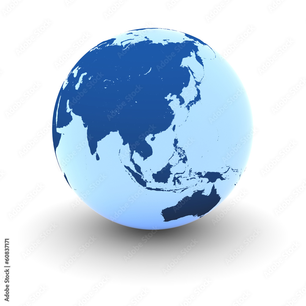 Obraz premium Asia on Blue Earth