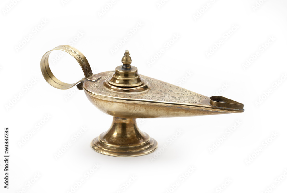making a wish with Ali Baba genie lamp making a wish with Ali Baba genie lamp