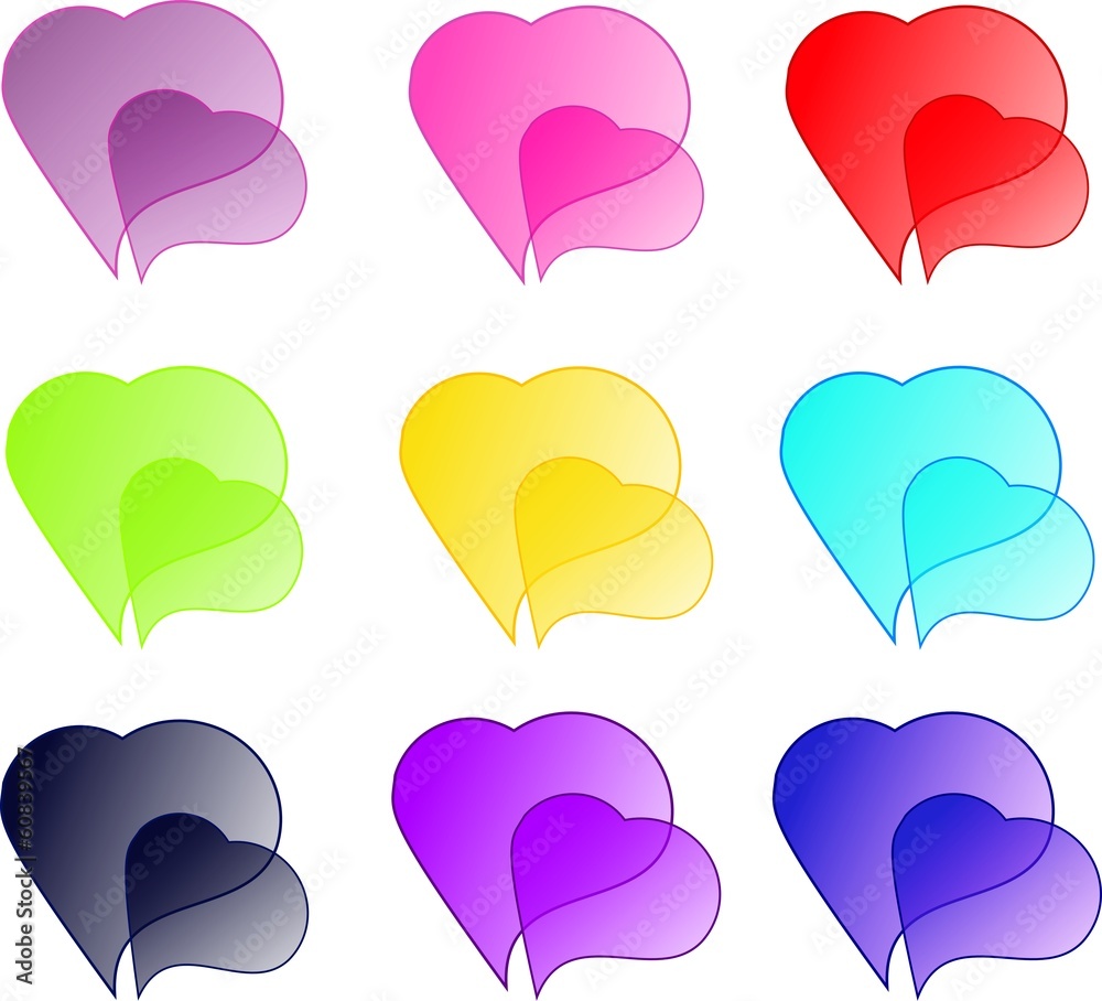 Coloured hearts