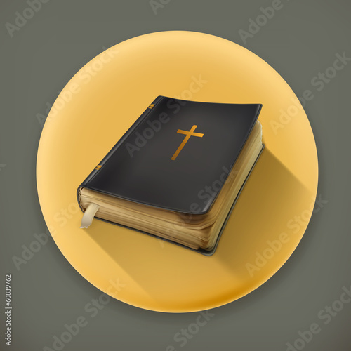 Bible, long shadow vector icon