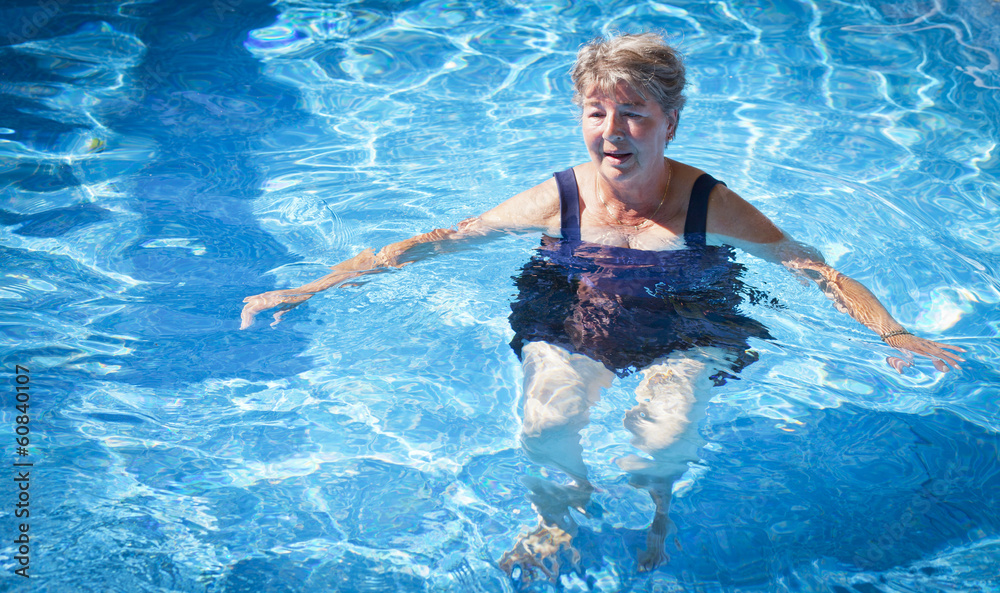 Senior Woman Swimming in the Pool