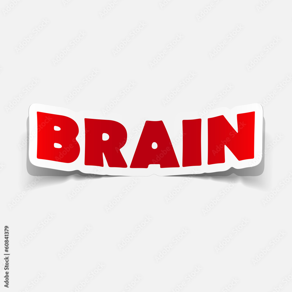 brain sticker, realistic design element brain sticker, realistic design element